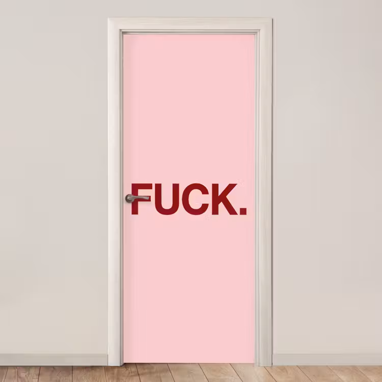Statement - Krachtig - Roze deurposter klein -3d_beige
