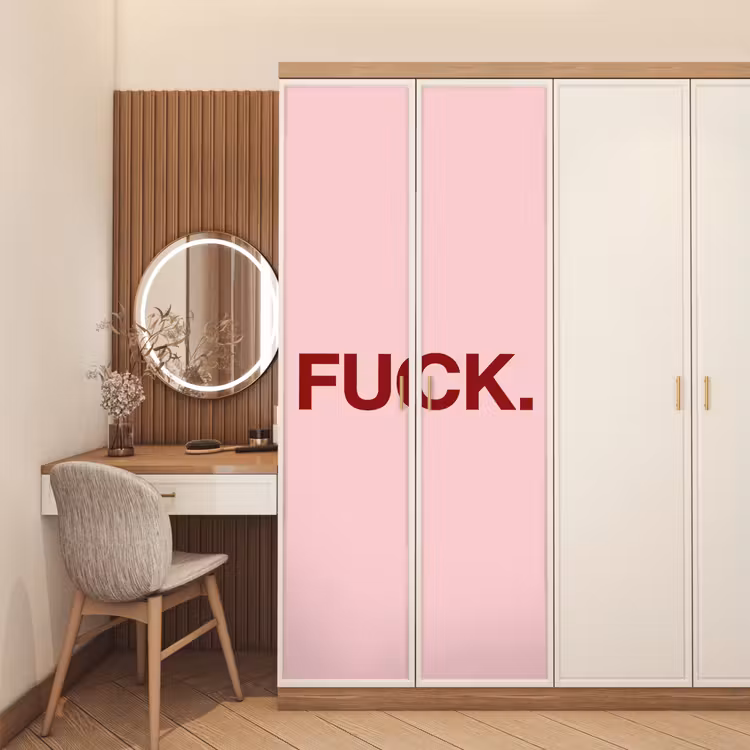 Statement - Krachtig - Roze deurposter klein -sfeer3