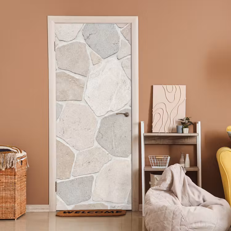 Steen - Patroon - Textuur - Beige deurposter klein -sfeer1