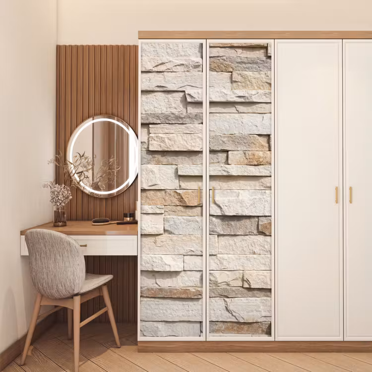 Steen - Muur - Textuur - Rustiek - Beige deurposter klein -sfeer3