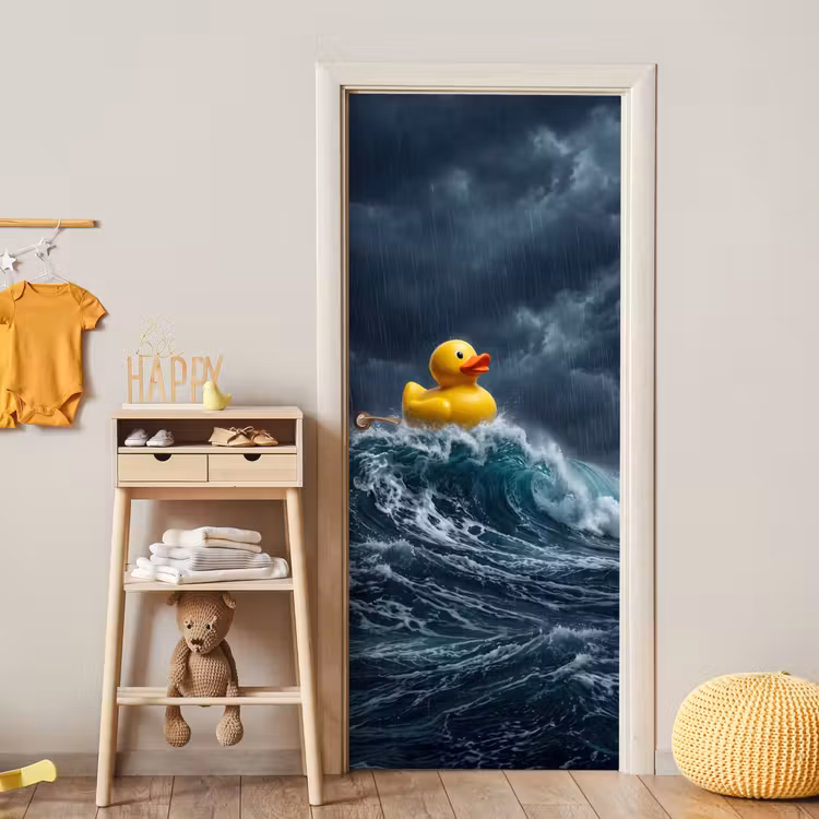 Storm - Badeend - Golven deurposter klein -sfeer4