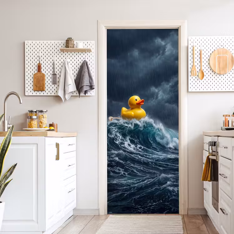 Storm - Badeend - Golven deurposter klein -sfeer5