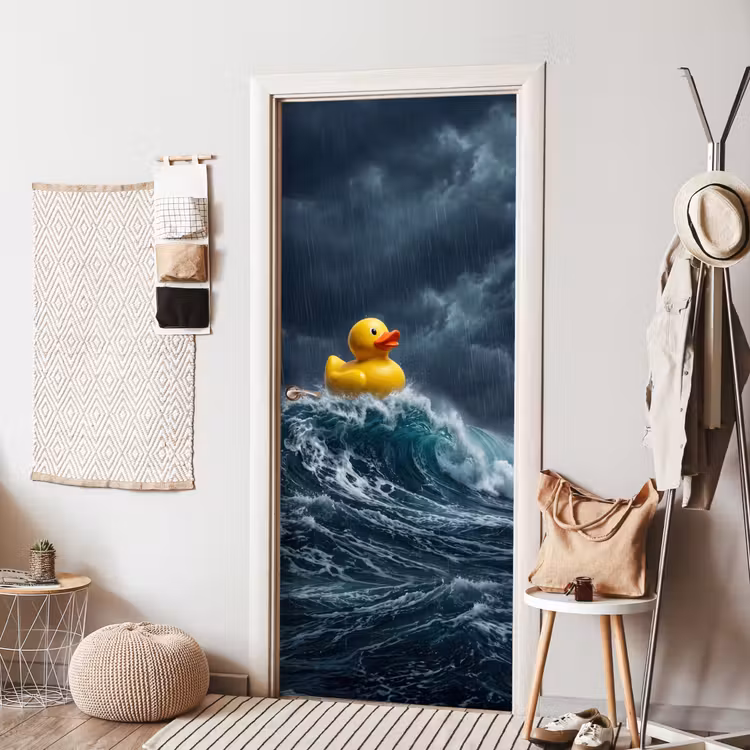 Storm - Badeend - Golven deurposter klein -sfeer6