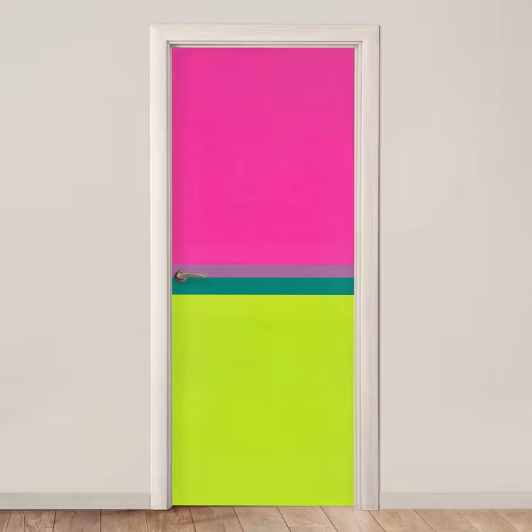 Strepen - Modern - Kleurrijk deurposter klein -3d_beige