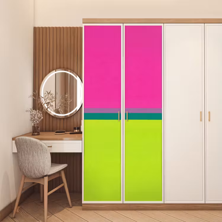 Strepen - Modern - Kleurrijk deurposter klein -sfeer3