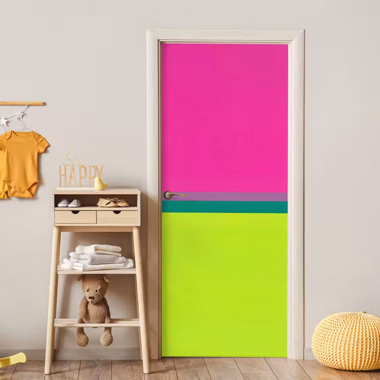Strepen - Modern - Kleurrijk deurposter klein -sfeer4