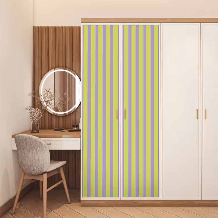 Strepen - Patroon - Groen deurposter klein 289 -sfeer3
