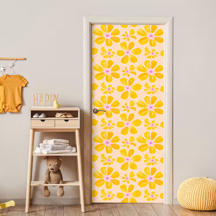 Zomers - Bloemen - Geel deurposter klein 289 -sfeer4