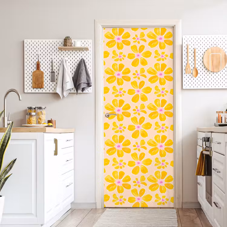 Zomers - Bloemen - Geel deurposter klein 289 -sfeer5