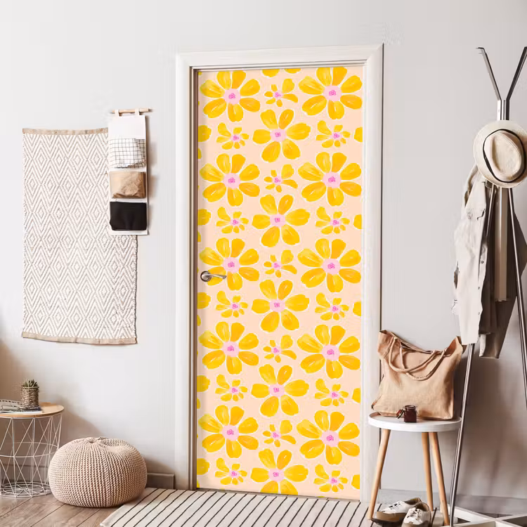 Zomers - Bloemen - Geel deurposter klein 289 -sfeer6