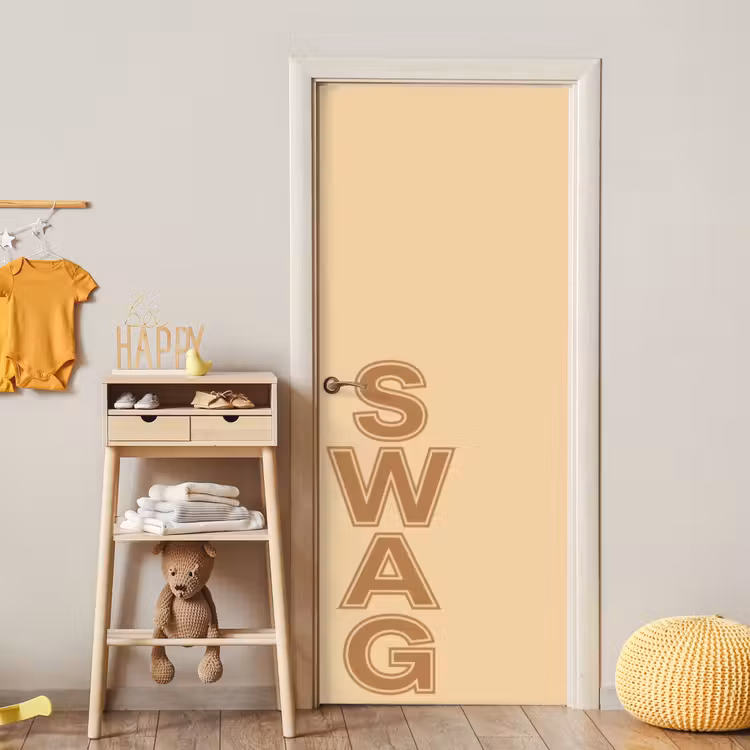 Swag - Bruin - Beige deurposter klein -sfeer4