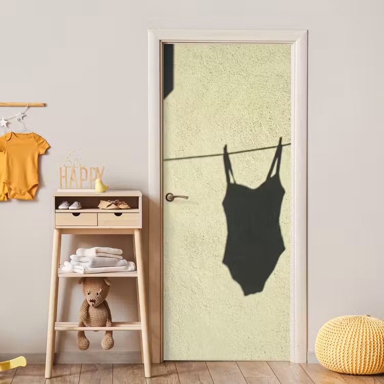 Badpak - Schaduw - Muur - Zomer - Minimalistisch deurposter klein -sfeer4
