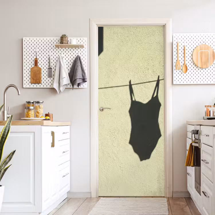 Badpak - Schaduw - Muur - Zomer - Minimalistisch deurposter klein -sfeer5
