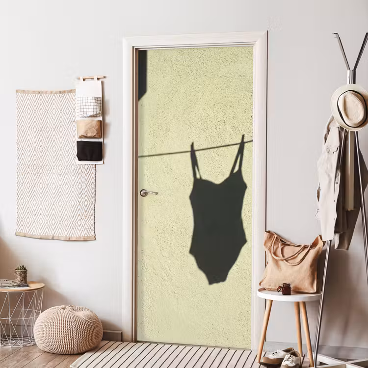 Badpak - Schaduw - Muur - Zomer - Minimalistisch deurposter klein -sfeer6