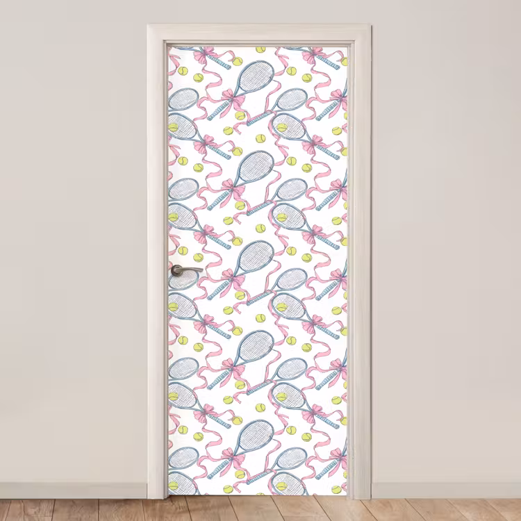 Tennis - Strikken - Kleurrijk deurposter klein 289 -3d_beige