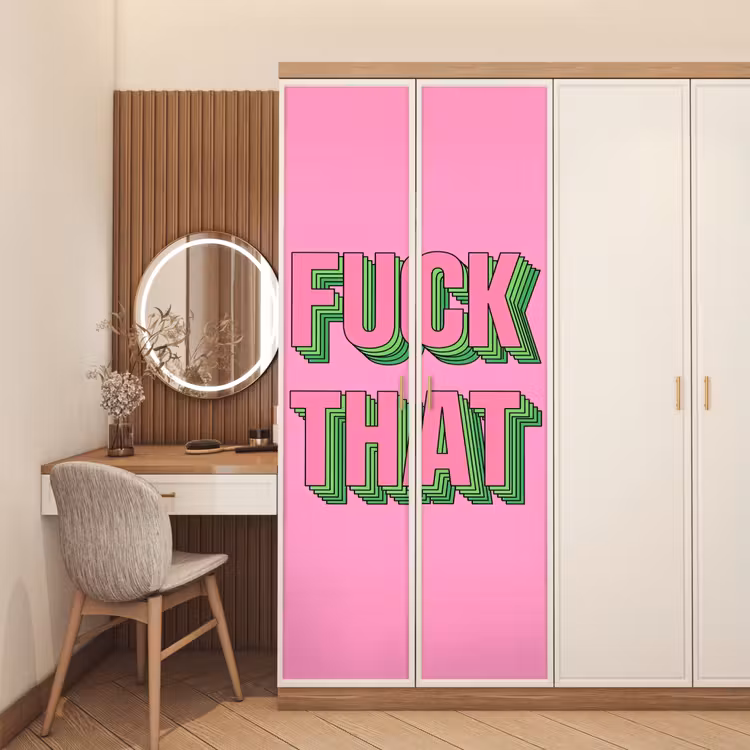 Tekst - Bold - Roze deurposter klein -sfeer3