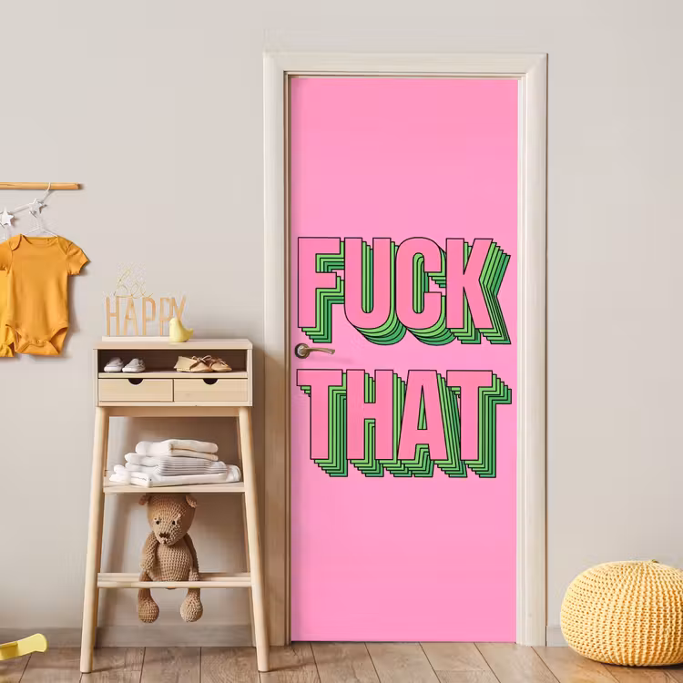 Tekst - Bold - Roze deurposter klein -sfeer4