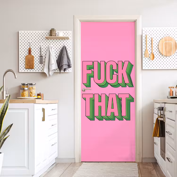Tekst - Bold - Roze deurposter klein -sfeer5