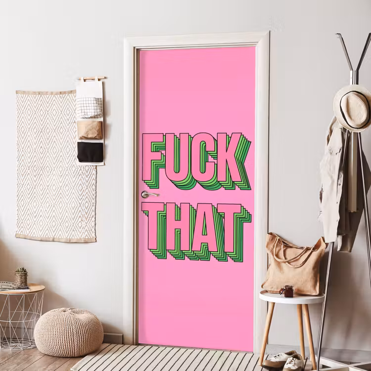 Tekst - Bold - Roze deurposter klein -sfeer6