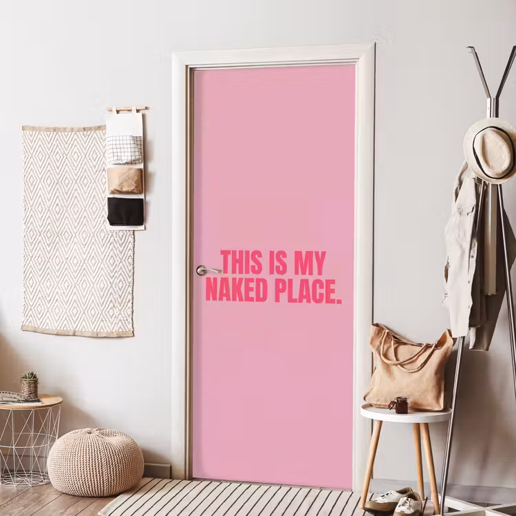 Tekst - Modern - Roze deurposter klein -sfeer6
