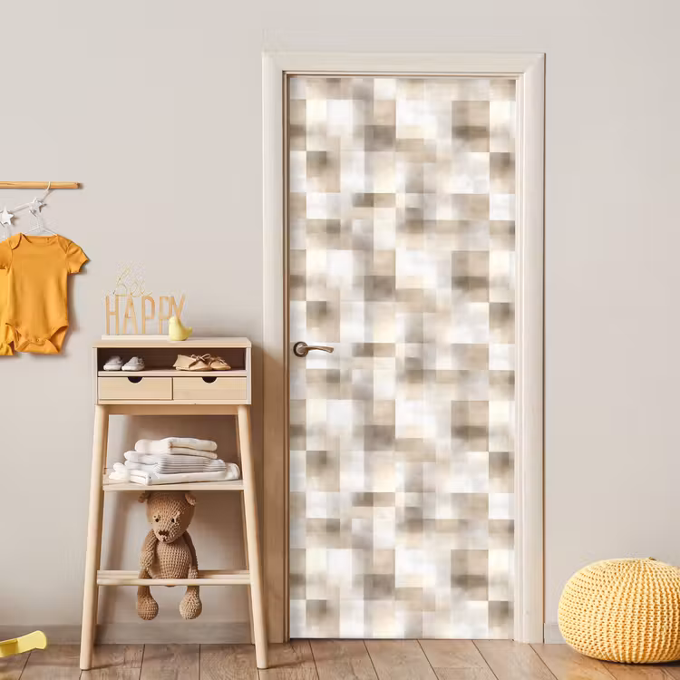 Textuur - Linnen - Beige deurposter klein 289 -sfeer4