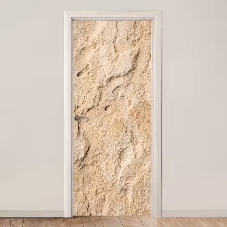 Textuur - Steen - Natuur - Beige deurposter klein -3d_beige