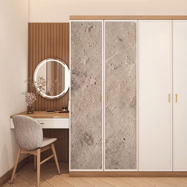 Textuur - Steen - Patroon - Rustiek - Beige deurposter klein -sfeer3