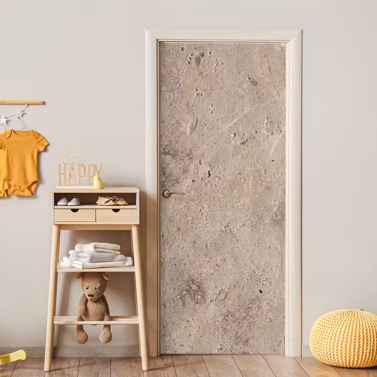 Textuur - Steen - Patroon - Rustiek - Beige deurposter klein -sfeer4