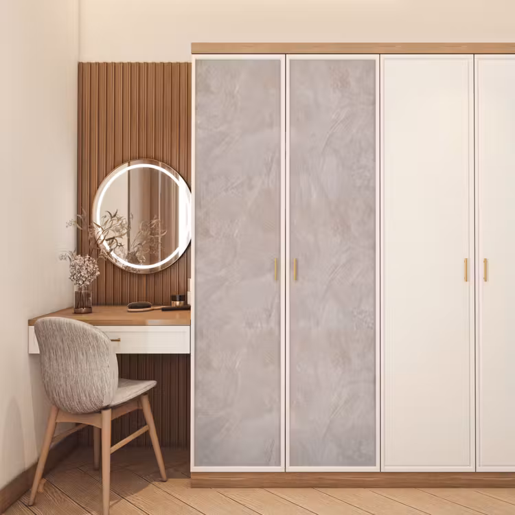 Textuur - Wand - Modern - Beige - Abstract deurposter klein -sfeer3