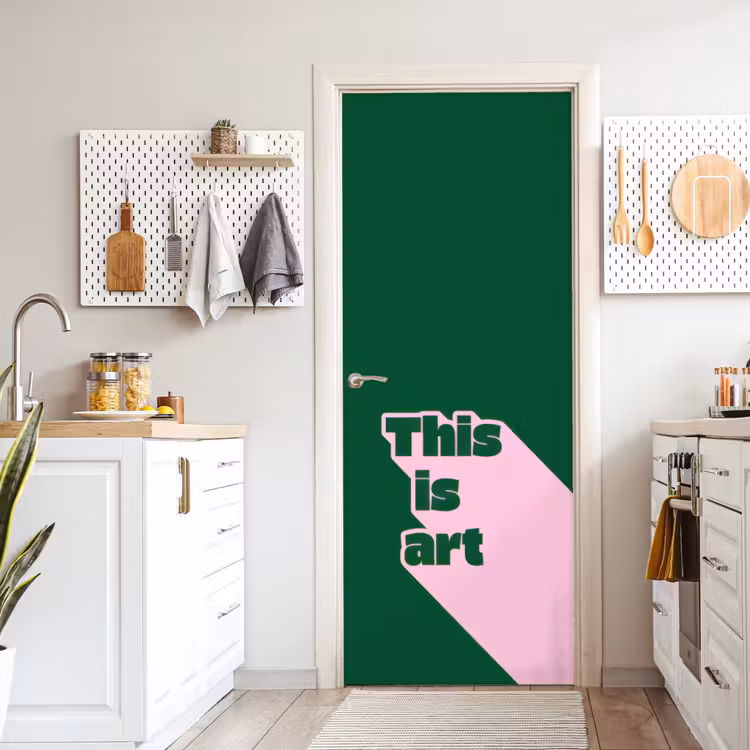 This is art - Schaduw - Roze deurposter klein -sfeer5