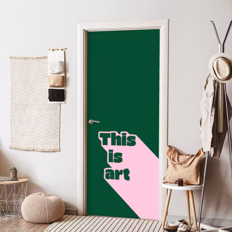 This is art - Schaduw - Roze deurposter klein -sfeer6