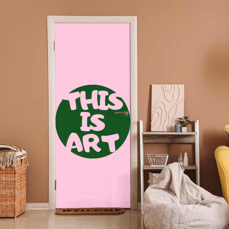 This is art - Tekst - Cirkel - Groen deurposter klein -sfeer1