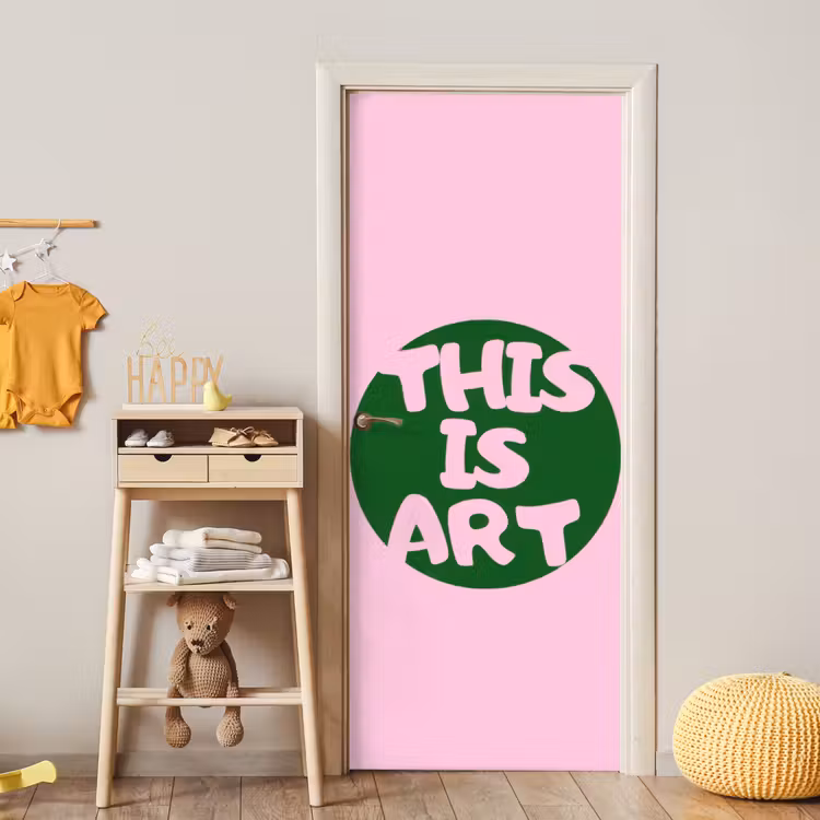 This is art - Tekst - Cirkel - Groen deurposter klein -sfeer4