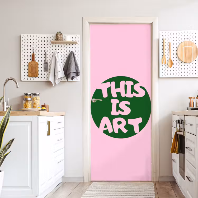 This is art - Tekst - Cirkel - Groen deurposter klein -sfeer5