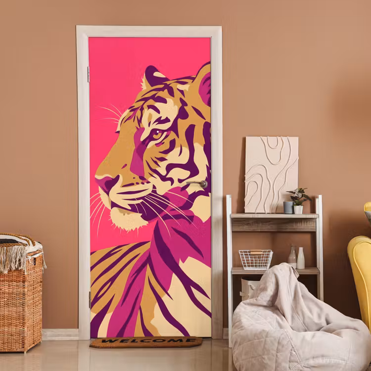 Tijger - Modern - Neon deurposter klein -sfeer1