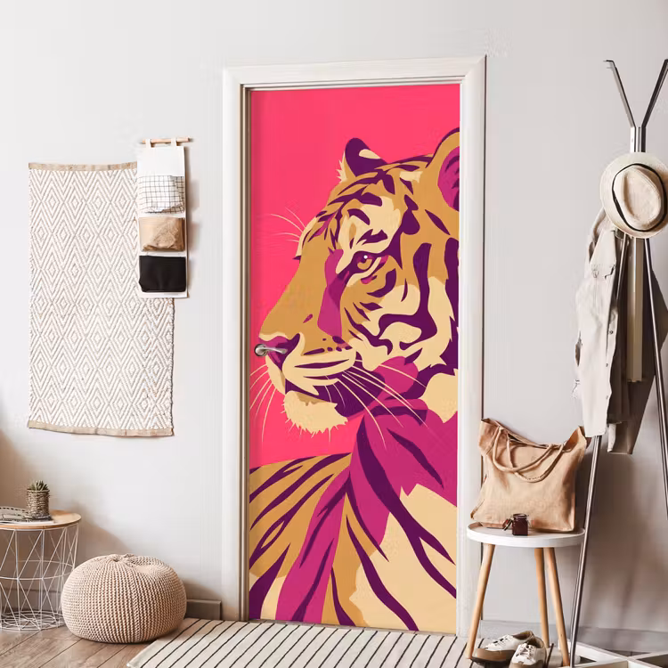 Tijger - Modern - Neon deurposter klein -sfeer6