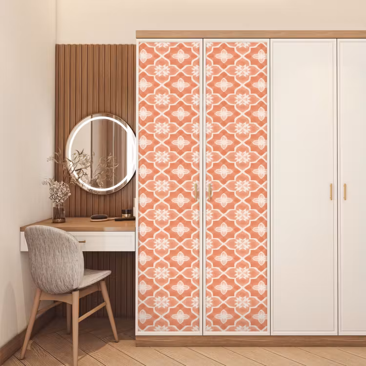 Tegelpatroon - Arabesk - Vintage - Terracotta deurposter klein 289 -sfeer3