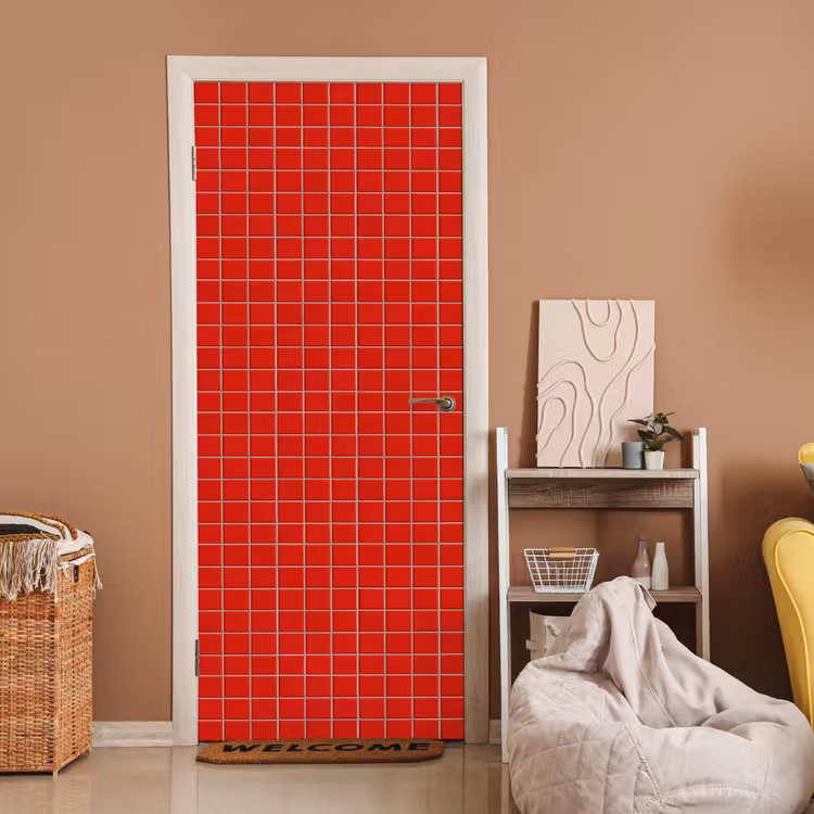 Tegel - Patroon - Kersen - Rood deurposter klein 289 -sfeer1