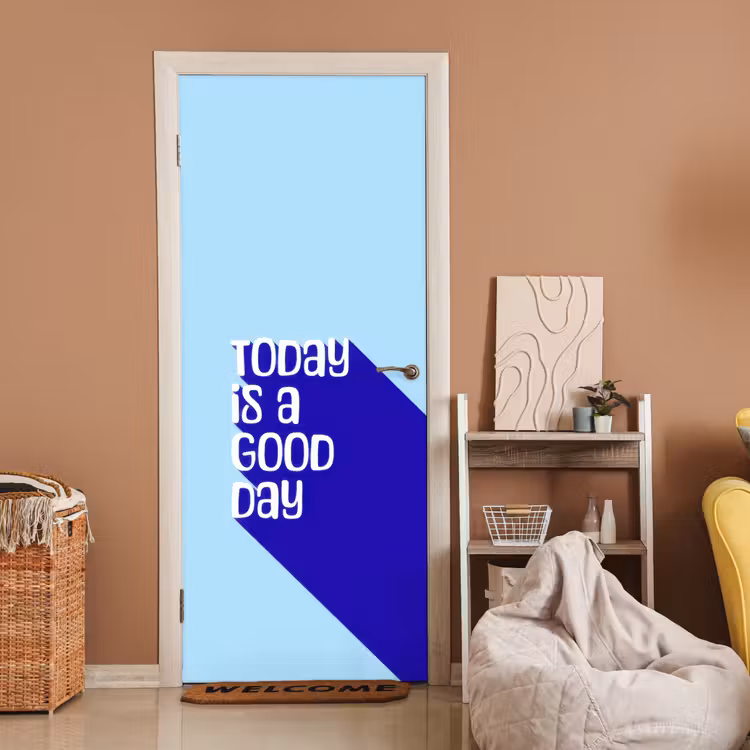Today is a good day - Blauw - Schaduw deurposter klein -sfeer1