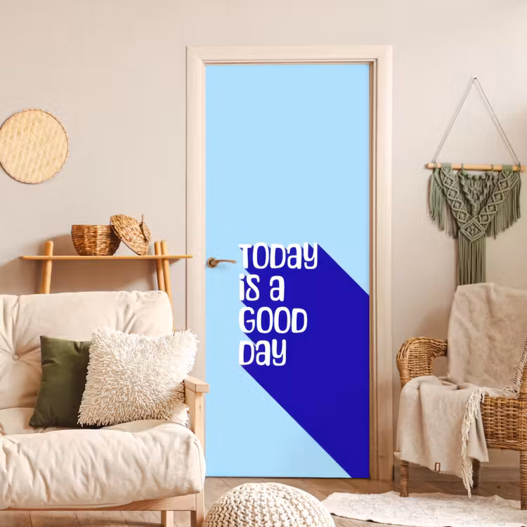 Today is a good day - Blauw - Schaduw deurposter klein -sfeer2