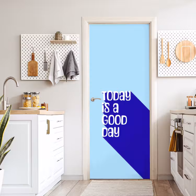 Today is a good day - Blauw - Schaduw deurposter klein -sfeer5