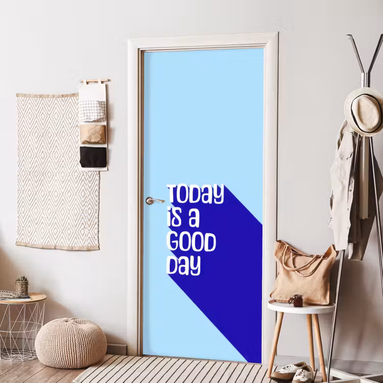Today is a good day - Blauw - Schaduw deurposter klein -sfeer6