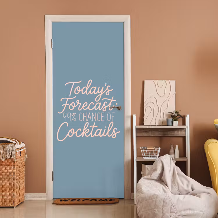 Today's Forecast - Cocktails - Blauw deurposter klein -sfeer1