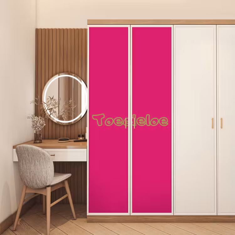 Toedeloe - Groen - Roze deurposter klein -sfeer3