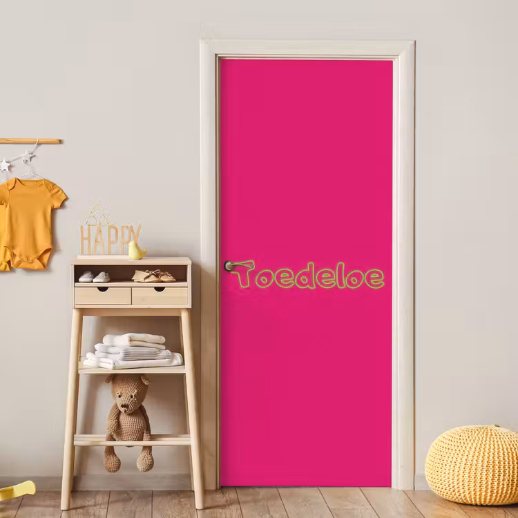 Toedeloe - Groen - Roze deurposter klein -sfeer4