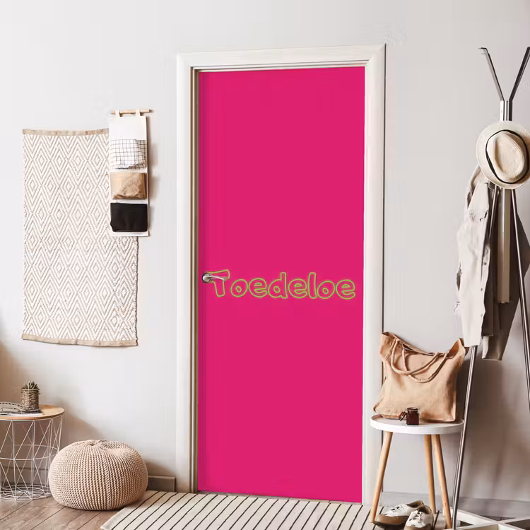 Toedeloe - Groen - Roze deurposter klein -sfeer6