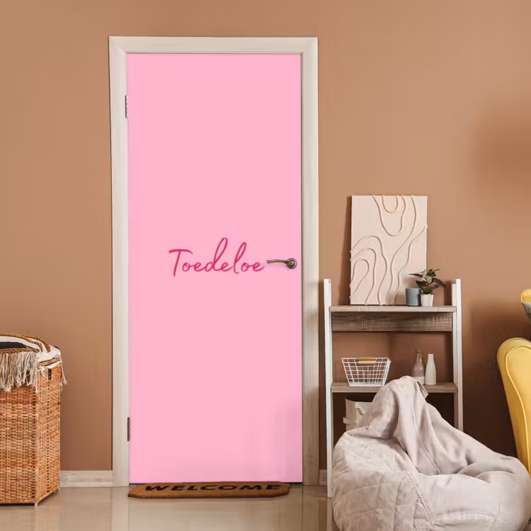 Toedeloe - Roze - Minimalistisch deurposter klein -sfeer1