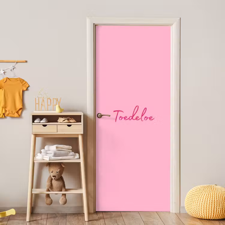 Toedeloe - Roze - Minimalistisch deurposter klein -sfeer4