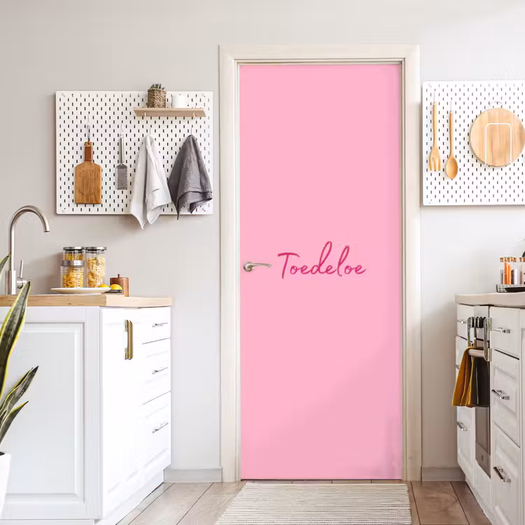 Toedeloe - Roze - Minimalistisch deurposter klein -sfeer5