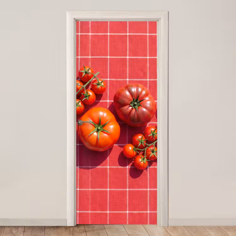 Door sticker - Tomato - Red - Food - Tomaat - Rood - Eten deurposter klein
